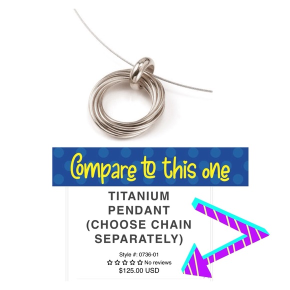 N125 Multiple hammered flat metal strips create a pendant with knot on cord - Picture 3 of 8